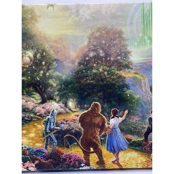 Thomas Kinkade Studios Follow Yellow Brick Road 14 x 14 Canvas Wrap Wizard Of Oz - Picture 6 of 7